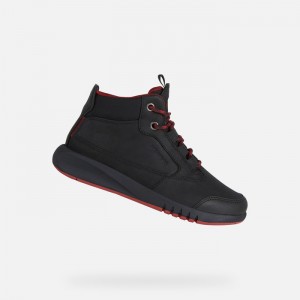 Black / Dark Red Geox Aeranter Abx | 1679-GBMSY