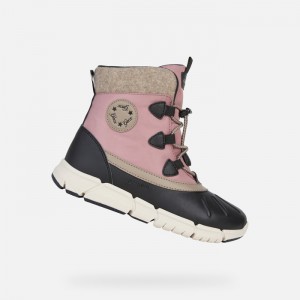 Black / Dk Pink Geox Flexyper Abx | 5340-XQNMH
