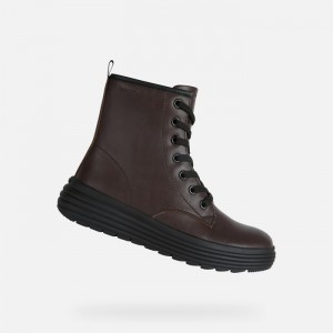 Dark Burgundy Geox Phaolae | 8371-QVBPT