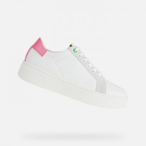 Off White / Fuchsia Geox Skyely | 5762-QYZUX