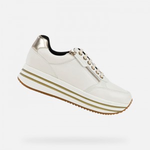 Off White / Light Gold Geox Kency | 4830-WZNET