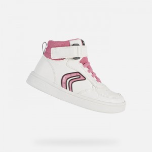 White / Fuchsia Geox Djrock | 5423-ZEDKG